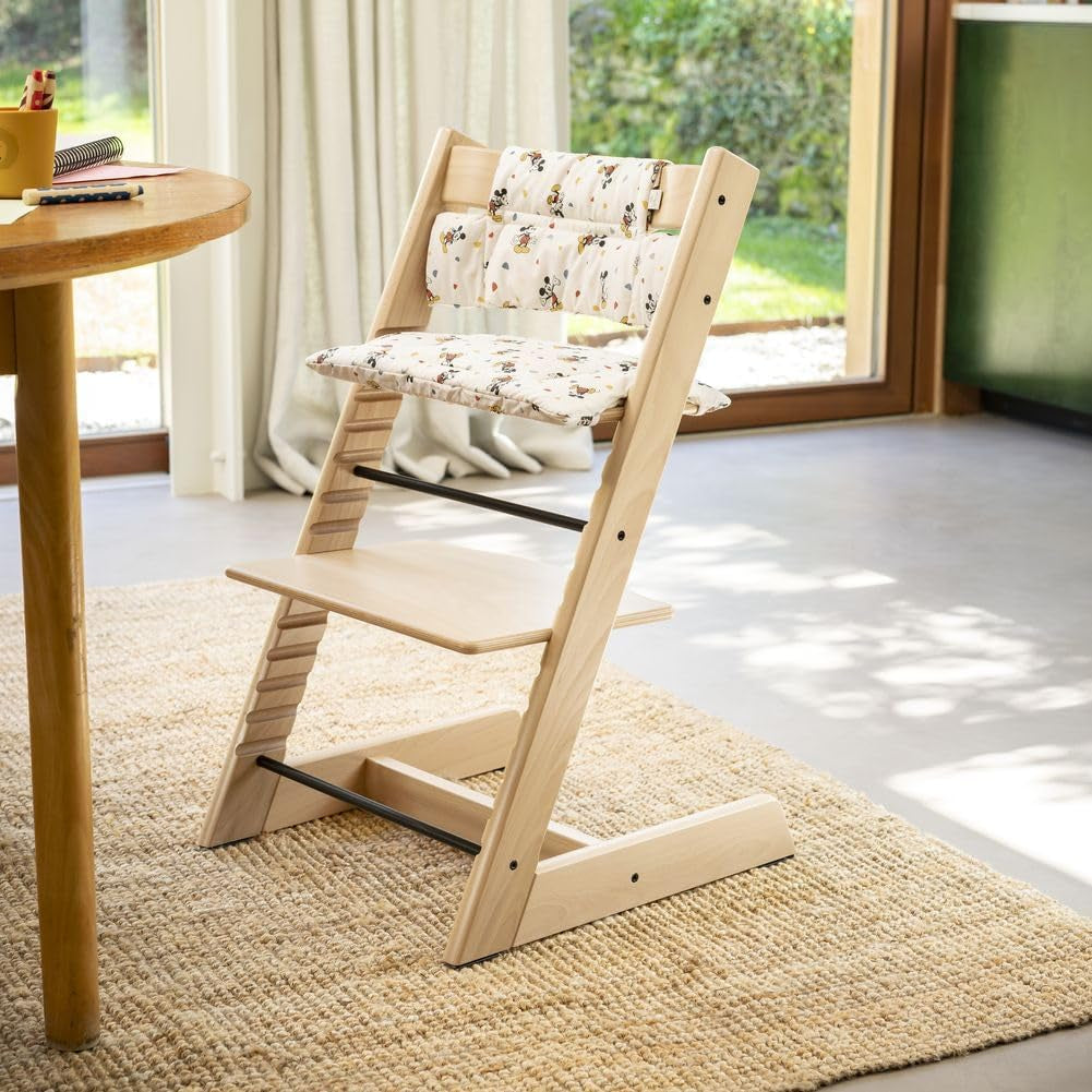 Tripp Trapp High Chair2 and Cushion with  Tray - Natural with Glacier Green Cushion