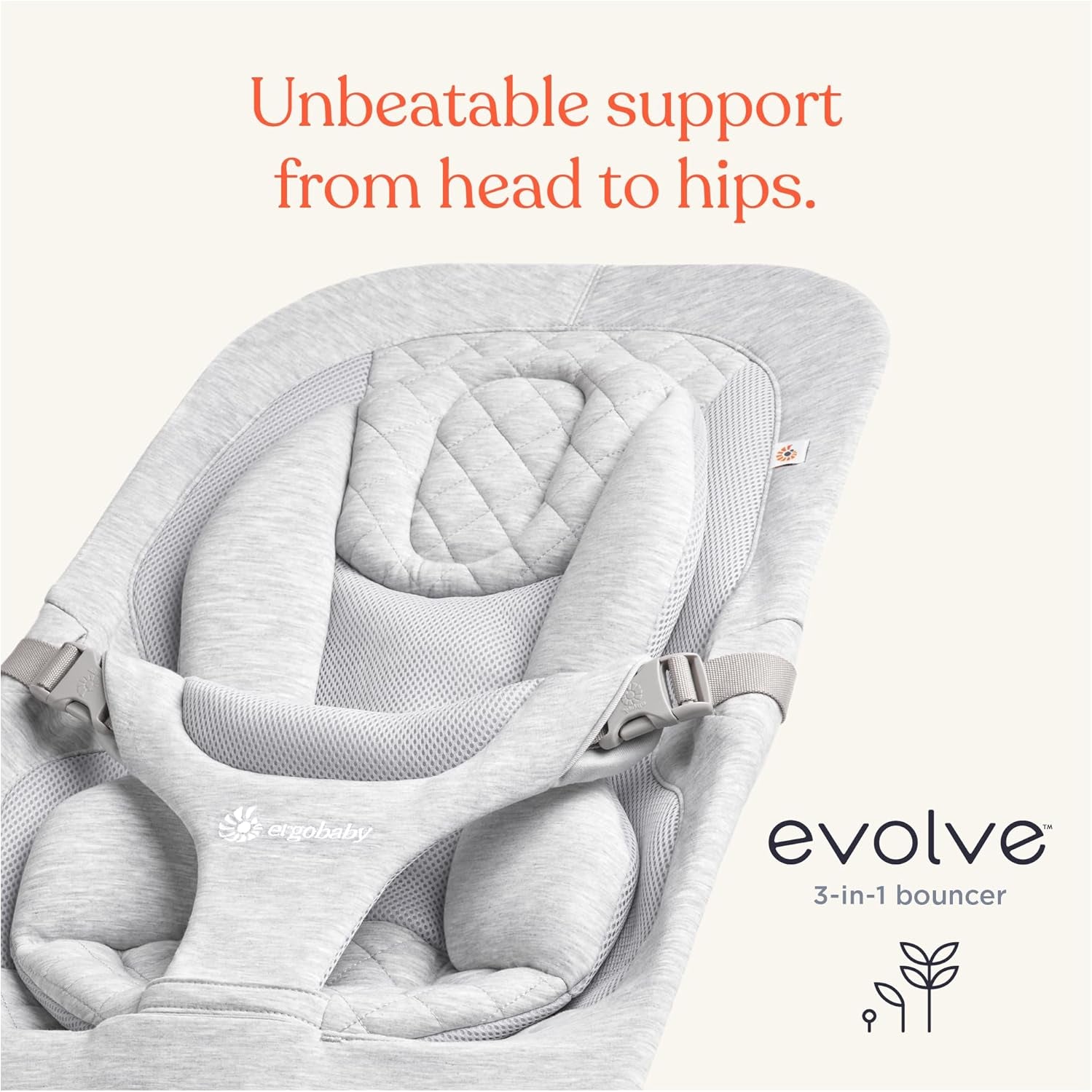 Evolve 3-In-1 Bouncer, Adjustable Multi Position Baby Bouncer Seat, Fits Newborn to Toddler, Onyx Black